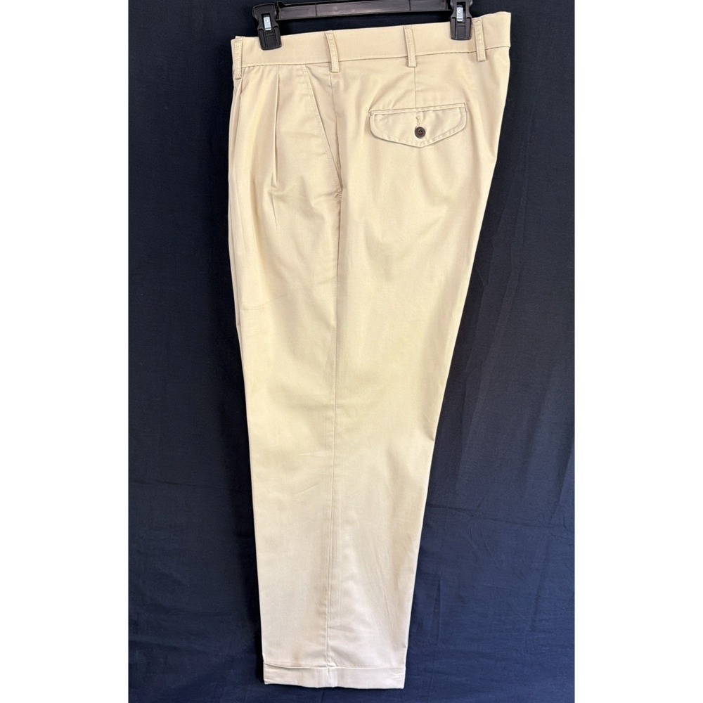 ORVIS Men's 36 x 28 Pleated Cuffs Chino 985G Khaki Beige Tan Pants